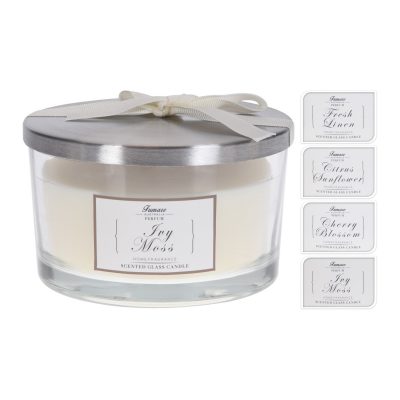 Kaarsen in glazen pot met deksel (set van 4 stuks) - B2B